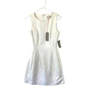 Eva Mendes Collection Solange Dress Women’s 4 White Fit Flare Midi Elegant NWT